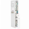 Hoge Smalle Badkamerkast 135 Cm Met 2 Lades, 2 Zijplanken, 3 Vakken, 18x40x135 Cm, Wit