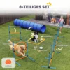 Hondentraining set Voor Behendigheid, 8 delige Set Met Tunnel, Slalomstangen, Verstelbare Hindernissen, Springring, Kom