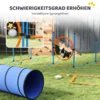 Hondentraining set Voor Behendigheid, 8 delige Set Met Tunnel, Slalomstangen, Verstelbare Hindernissen, Springring, Kom