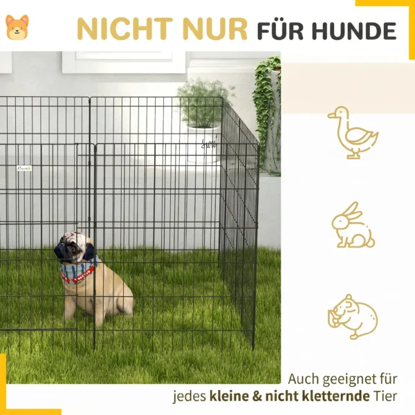 Huisdierenren, Speelren Voor Puppy's En Kleine Honden, Met Deur, Geschikt Voor Binnen En Buiten, 91cm, Zwart