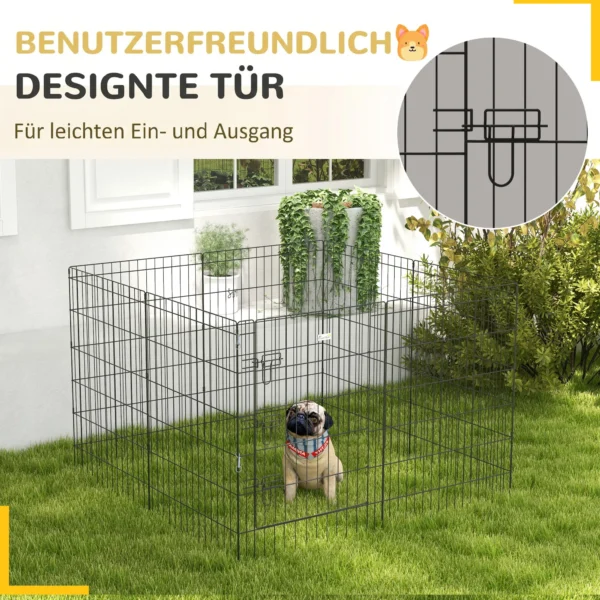 Huisdierenren, Speelren Voor Puppy's En Kleine Honden, Met Deur, Geschikt Voor Binnen En Buiten, 91cm, Zwart