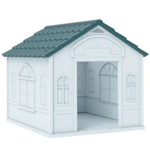 Hundehütte Mit Satteldach, Wetterfest, Kunststoff, 65 X 75,7 X 63 Cm, Blau