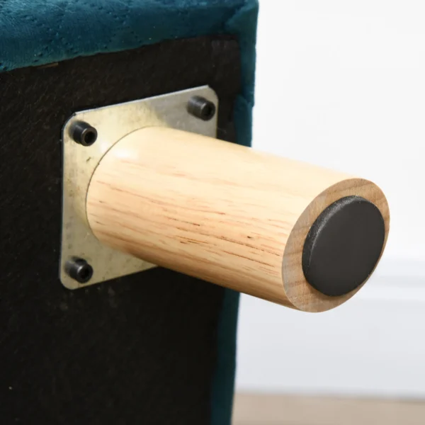 Hundesofa Hundebett Hundecouch Aus Samt Mit Rückenlehne, Holzbeine, Kissen, Bis Zu 8 Kg 64 X 45 X 36 Cm Blau