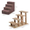 Hundetreppe 4 Stufig Abnehmbarer Bezug Für Kleine Hunde 44 Cm Braun