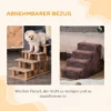 Hundetreppe 4 Stufig Abnehmbarer Bezug Für Kleine Hunde 44 Cm Braun