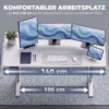 In Hoogte Verstelbare Bureau Met Geheugenfunctie, 2 Kabeldoorvoeren En LED display, Zit sta bureau, Wit