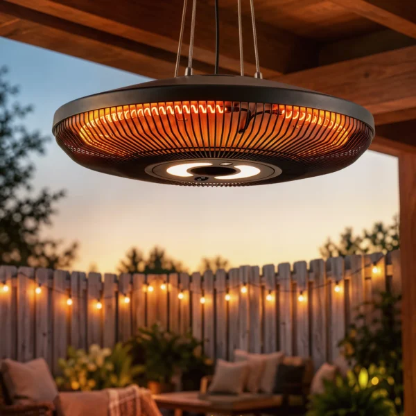 Infrarood Hangende Verwarming 2000W Carbonvezel Plafondverwarming Met LED verlichting Touch & Afstandsbediening 2 Verwarmingsniveaus