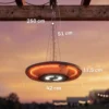 Infrarood Hangende Verwarming 2000W Carbonvezel Plafondverwarming Met LED verlichting Touch & Afstandsbediening 2 Verwarmingsniveaus