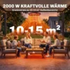 Infrarood Hangende Verwarming 2000W Carbonvezel Plafondverwarming Met LED verlichting Touch & Afstandsbediening 2 Verwarmingsniveaus