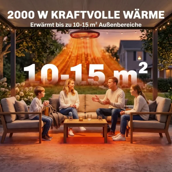 Infrarood Hangende Verwarming 2000W Carbonvezel Plafondverwarming Met LED verlichting Touch & Afstandsbediening 2 Verwarmingsniveaus