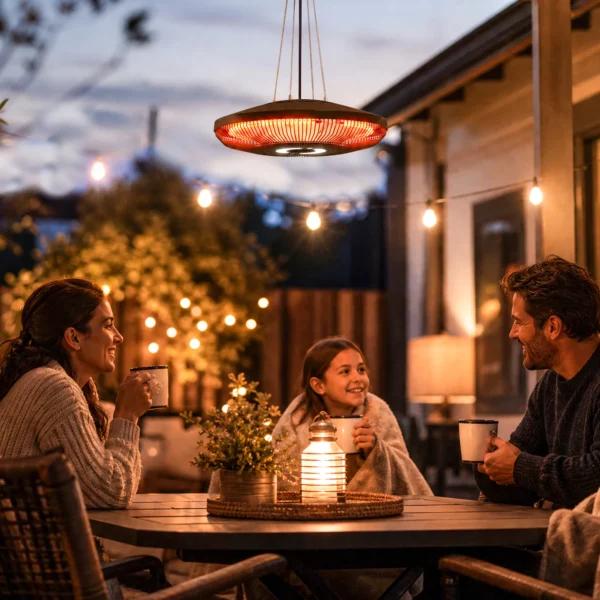 Infrarood Hangende Verwarming 2000W Carbonvezel Plafondverwarming Met LED verlichting Touch & Afstandsbediening 2 Verwarmingsniveaus