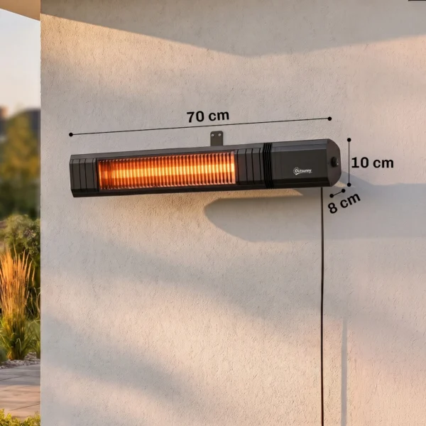 Infrarood Hangende Verwarmingstraler 2000W Carbonvezel Plafondverwarmingstraler Met App Touch & Afstandsbediening 9 Verwarmingsniveaus