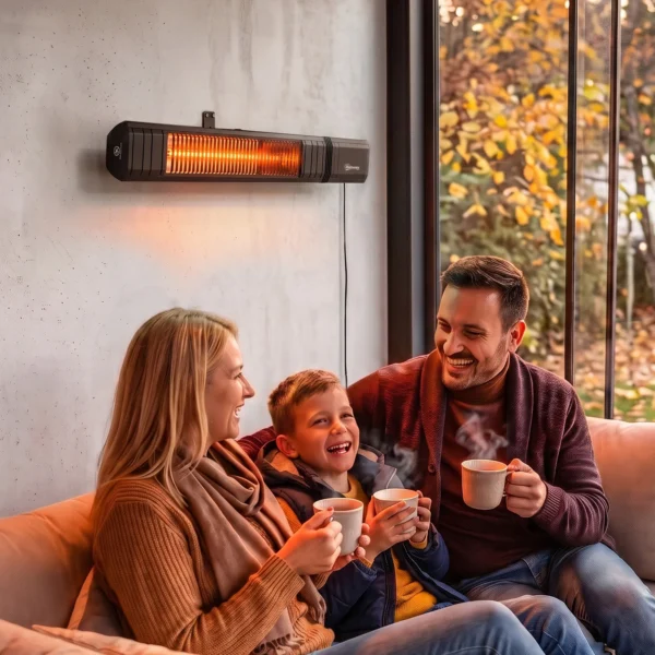 Infrarood Hangende Verwarmingstraler 2000W Carbonvezel Plafondverwarmingstraler Met App Touch & Afstandsbediening 9 Verwarmingsniveaus