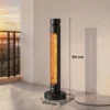 Infrarood Verwarmingstoestel 2000W Carbonvezel Oscillerende Staande Verwarming Met Afstandsbediening 8 Verwarmingsniveaus Beschermhoes