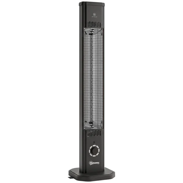 Infrarood Verwarmingstoestel 2000W Koolstofvezel Staande Verwarming Met Afstandsbediening 8 Verwarmingsniveaus Beschermhoes Timer Kantelbeveiliging