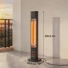 Infrarood Verwarmingstoestel 2000W Koolstofvezel Staande Verwarming Met Afstandsbediening 8 Verwarmingsniveaus Beschermhoes Timer Kantelbeveiliging