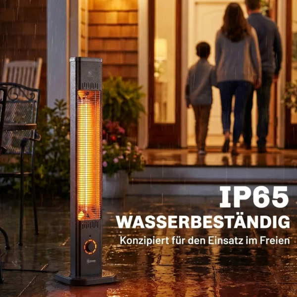 Infrarood Verwarmingstoestel 2000W Koolstofvezel Staande Verwarming Met Afstandsbediening 8 Verwarmingsniveaus Beschermhoes Timer Kantelbeveiliging