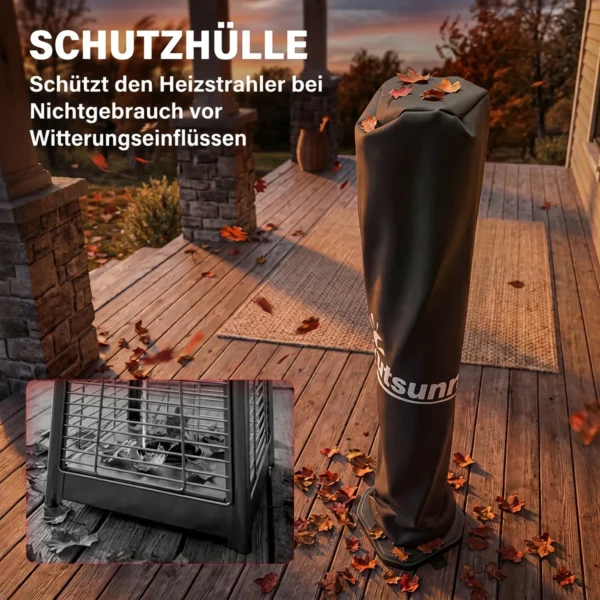 Infrarood Verwarmingstoestel 2000W Koolstofvezel Staande Verwarming Met Afstandsbediening 8 Verwarmingsniveaus Beschermhoes Timer Kantelbeveiliging