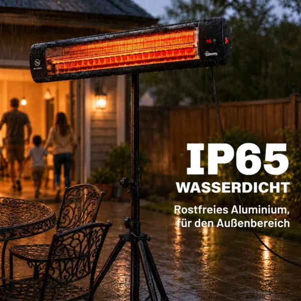 Infrarood Verwarmingstoestel 2500W Terrasverwarmer Met Touch & Afstandsbediening 3 Verwarmingsniveaus Hoogteverstelbare Standvoet