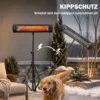 Infrarood Verwarmingstoestel 2500W Terrasverwarmer Met Touch & Afstandsbediening 3 Verwarmingsniveaus Hoogteverstelbare Standvoet