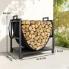 Kaminholzregal 47,5 X 33 X 44cm Erhöhtes Brennholzregal Mit Canvas Tragetasche Bis 50 Kg Indoor Outdoor