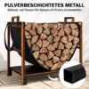 Kaminholzregal 47,5 X 33 X 44cm Erhöhtes Brennholzregal Mit Canvas Tragetasche Bis 50 Kg Indoor Outdoor