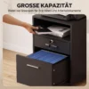 Kantoor Kast Rolcontainer, 2 Lades, Een Lade Afsluitbaar, 5 Wielen, Zwart, 40 X 40 X 65 Cm