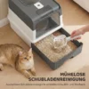 Kattenbak, 48L Kattenbak Met Deksel, Uitschuifbare Lade, Voor & Boven Uitgang Schep Voor Katten Tot 4 Kg