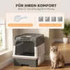 Kattenbak, 48L Kattenbak Met Deksel, Uitschuifbare Lade, Voor & Boven Uitgang Schep Voor Katten Tot 4 Kg