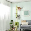 Kattenboom, Hol, Hangmat, Verstelbare Hoogte, Krabboom Met Stoffen Bekleding, Groen