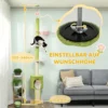 Kattenboom, Hol, Hangmat, Verstelbare Hoogte, Krabboom Met Stoffen Bekleding, Groen