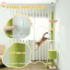 Kattenboom, Hol, Hangmat, Verstelbare Hoogte, Krabboom Met Stoffen Bekleding, Groen