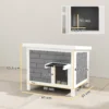 Kattenhuis Weerbestendige Kattenhut Van Hout Met Opklapbaar Dak Aluminium Isolatieplaten Asfaltdak 61x51x53,5 Cm