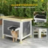 Kattenhuis Weerbestendige Kattenhut Van Hout Met Opklapbaar Dak Aluminium Isolatieplaten Asfaltdak 61x51x53,5 Cm