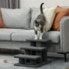 Kattentrap 3 Treden Huisdiertentrap Trap Voor Kat Huisdiertentrap 45 X 35 X 34 Cm Grijs