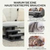 Kattentrap 3 Treden Huisdiertentrap Trap Voor Kat Huisdiertentrap 45 X 35 X 34 Cm Grijs