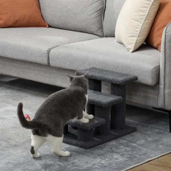 Kattentrap 3 Treden Huisdiertentrap Trap Voor Kat Huisdiertentrap 45 X 35 X 34 Cm Grijs