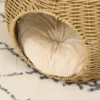 Katzenhaus Katzenkorb Katzenhöhle 2 Etagen Aus Geflochtener Kunstharz Rattanoptik Mit 1 Weichem Kissen Ø 40 X 30 Cm Hellbraun