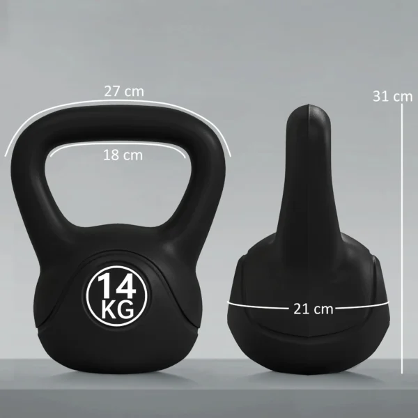 Kettlebell Kugelhantel 14 Kg Gewicht Hantel Mit Sand Befüllt Für Anfänger Schwarz