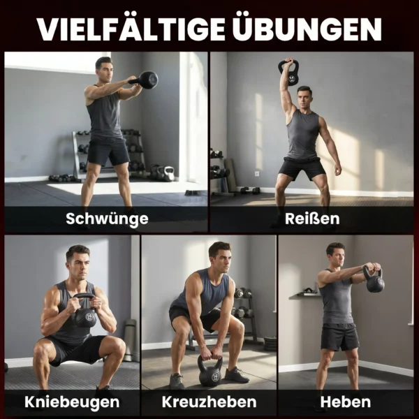 Kettlebell Kugelhantel 14 Kg Gewicht Hantel Mit Sand Befüllt Für Anfänger Schwarz