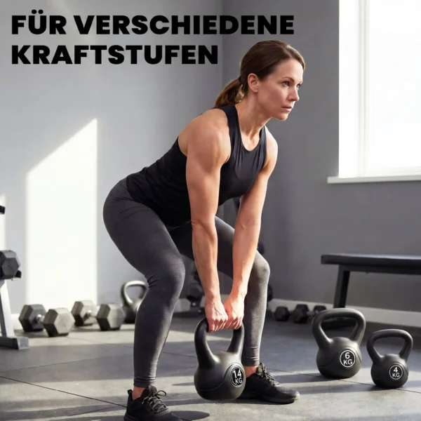 Kettlebell Kugelhantel 14 Kg Gewicht Hantel Mit Sand Befüllt Für Anfänger Schwarz