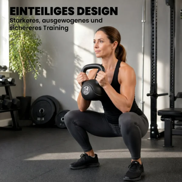 Kettlebell Kugelhantel 14 Kg Gewicht Hantel Mit Sand Befüllt Für Anfänger Schwarz