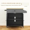 Keukenwagen Met Lade, Kastvak, Handdoekstang, 106 X 42 X 87 Cm, Grijs/Eik