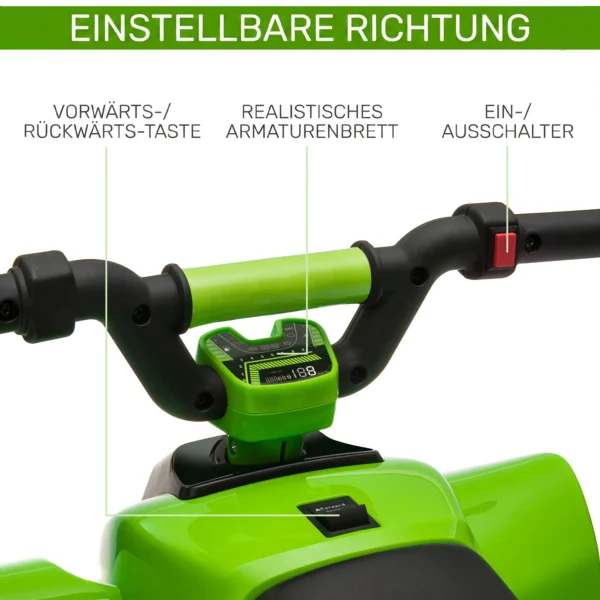 Kinder Quad Elektro 6V Kinderquad Mit Vorwärts , Rückwärtsfunktion Für Kinder 1,5 3 Jahre Bis 20 Kg Grün