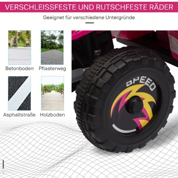Kinder Quad Elektro 6V Kinderquad Mit Vorwärts , Rückwärtsfunktion Für Kinder 1,5 3 Jahre Bis 20 Kg Rosa