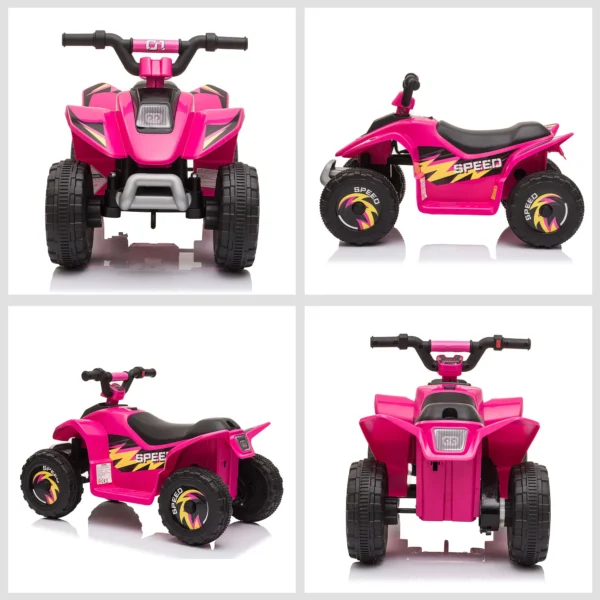 Kinder Quad Elektro 6V Kinderquad Mit Vorwärts , Rückwärtsfunktion Für Kinder 1,5 3 Jahre Bis 20 Kg Rosa