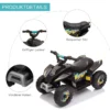 Kinder Quad Elektro 6V Kinderquad Mit Vorwärts , Rückwärtsfunktion Für Kinder 1,5 3 Jahre Bis 20 Kg Schwarz