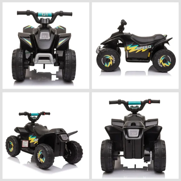 Kinder Quad Elektro 6V Kinderquad Mit Vorwärts , Rückwärtsfunktion Für Kinder 1,5 3 Jahre Bis 20 Kg Schwarz