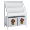 Kinderboekenkast Met 2 Open Vakken 3 Hangende Rekken 60 X 30 X 76 Cm Wit