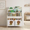 Kinderboekenkast Met 2 Open Vakken 3 Hangende Rekken 60 X 30 X 76 Cm Wit